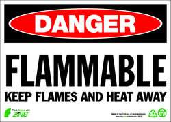 ZING ENTERPRISES, LLC 2125 ZING ECO SAFETY SIGN DANGER FLAMMABLE KE