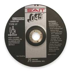 UNITED ABRASIVES-SAIT 22350 ABRSV CUT WHL 5IN D 0.045IN T 7/8IN AH
