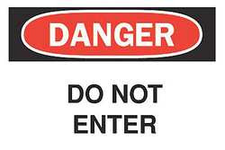 BRADY SPC ABSORBENTS 22434 DANGER SIGN,10X14",R AND BK/WHT,ENG