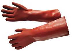 CONDOR USA INC 22KA62 CHEMICAL RESISTANT GLOVES, PVC, 12 IN L,