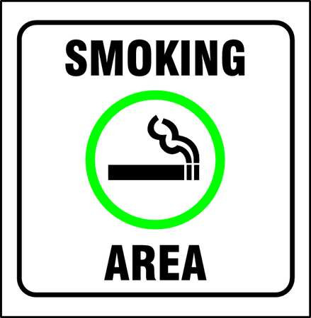 ZING ENTERPRISES, LLC 2613 ZING ECO SAFETY L SIGN SMOKING AREA 7"W 