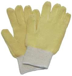 CONDOR USA INC 2AK66 HEAT RESIST. GLOVES YLW/WHT L COTTON PR