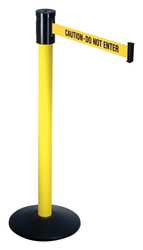 RETRACTA-BELT 321YA-CAU BARRIER POST WITH BELT 40 IN H SLOPED