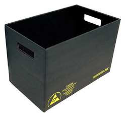 PROTEKTIVE PAK 37504 ESD CONDUCTIVE BIN,BLACK,SOLID,CARDBOARD