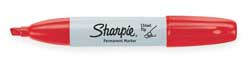 SANFORD CORPORATION 38202 SHARPIE MARKER,CHISEL TIP, RED