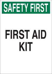 BRADY SPC ABSORBENTS 41209 FIRST AID SIGN,14X10,ENGLISH