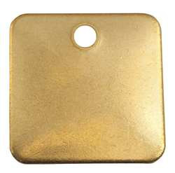 C.H. HANSON 42452 BLANK TAG,BRASS,1 1/2IN H,1 1/2IN W,PK25