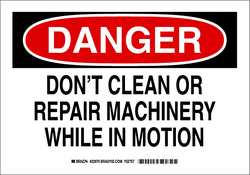 BRADY SPC ABSORBENTS 42492 MACHINE & OPERATIONAL SIGN