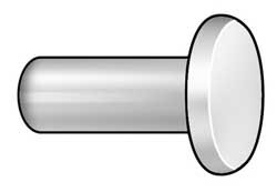 HANSON RIVET 42A0820-EA-50 RIVET FLAT 1/4 DIA 1 1/4 IN L PK50