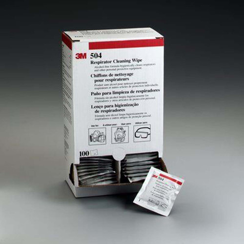 3M 504 RESPIRATOR WIPES, NON-ALCOHOL, PACK 100