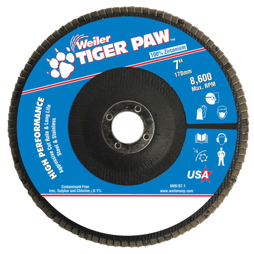 WEILER CORPORATION 51150 FLAPDISCFLAPDISC:7/8"HOLE,60GRIT,ZIRCONI