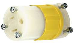 LEVITON 5269-CY STR BLADE CONN 15A 2P 3W IND GR YEL-WHT