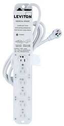 LEVITON 5306M-1N7 OUTLET STRIP,15 A,7 FT CORD L,6 OUTLETS