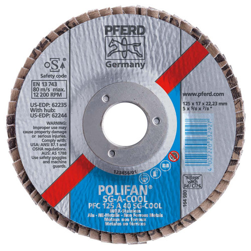 PFERD 62375 FLAP DISC,A-COOL,T27,4-1/2"X5/8-11"