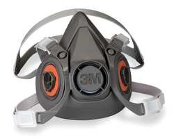 3M 6300 HALF MASK RESPIRATOR,ELASTOMER,GRAY