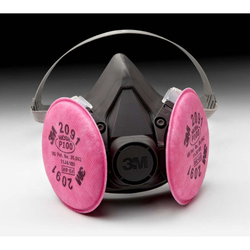 3M 6391 HALF MASK RESPIRATOR KIT,L,GRAY