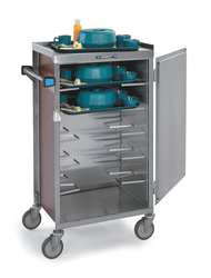 LAKESIDE 654 CART 6 TRAY PATIENT NIGHT DLVR SS WALNUT