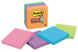 3M OFFICE SUPPLIES (OFSD) 654-5SSAN SUPER STICKY NOTES 3X3 IN. ASSORTED PK5