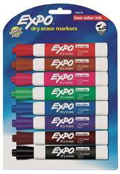 EXPO 80678 DRY ERASE MARKER SET CHISEL PK8