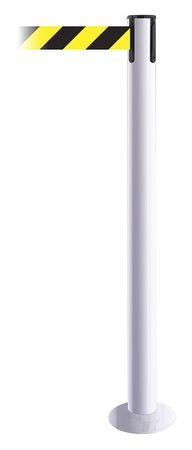TENSABARRIER 889F-32-32-MAX-NO-D4X-C FIXED BARRIER POST WITH BELT WHITE