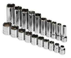 SK PROFESSIONAL TOOLS 89040 SOCKET SET 3/8 IN DR CHROME 20 PC