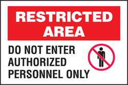 BRADY SPC ABSORBENTS 95468 ADMITTANCE SIGN,10X14",BK AND R/WHT