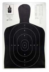 LE TARGETS B-27E BLACK-100 SILHOUETTE TARGET PK100