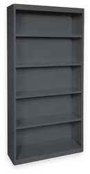 ATLANTIC METAL BA40361872-09 BOOKCASE,STEEL,5 SHELF,BLACK,72HX36W