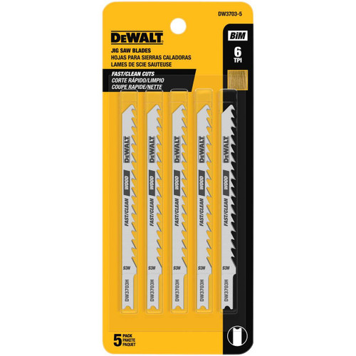 DEWALT TOOLS DW3703-5 6TPI TG U-SHK COBALT STEEL JS BLD (5 PK)