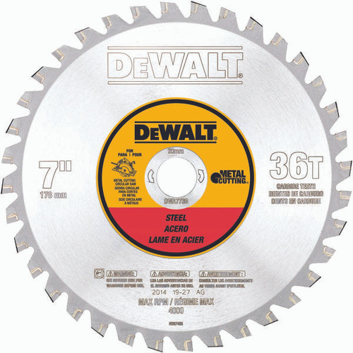 DEWALT TOOLS DWA7738 7IN 36T FERR MTL CUTTING20MM ARBOR