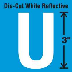 STRANCO INC DWR-3-U-5 DIE-CUT REFLECTIVE LETTER LABEL U PK5