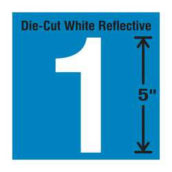 STRANCO INC DWR-5-1-5 DIE-CUT REFLECTIVE NUMBER LABEL 1 PK5
