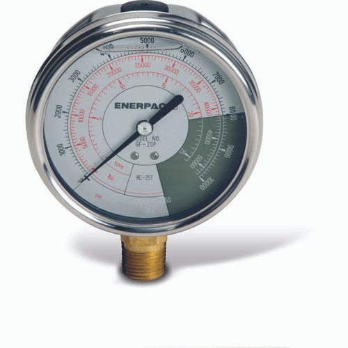 ENERPAC GF20P PRESSURE GAUGE 0 TO 10000 PSI 4IN 1/2IN