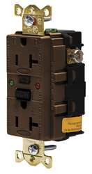 HUBBELL GFR5362SG GFCI DUPLEX 20A 125V BROWN