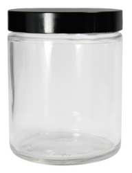 QORPAK GLC-01629 CLEAR STRAIGHT SIDED ROUNDS WITH PP CAP 
