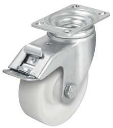 BLICKLE L-POG 125K-12-FI SWIVEL PLATE CASTER,GRY NYLON,5",BRAKE