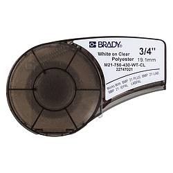 BRADY SPC ABSORBENTS M21-750-430-WT-CL LABEL TAPE CARTRIDGE PERMANENT PRINTER