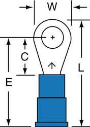 3M MV14-10RK RING TERM,VINYL,#10,0.900 IN.,PK1000