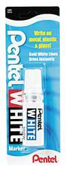 PENTEL PEN100W PERMANENT MARKER WHITE BULLET