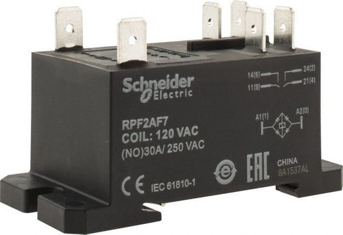 SCHNEIDER ELECTRIC RPF2AF7 H8138 ENCLOSED POWER RELAY 6PIN 120VAC D