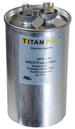 TITAN PRO TRCF35 MOTOR RUN CAPACITOR,35  MFD,4"  H