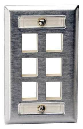 HUBBELL SSFL16 PLATE 6 PORTS GRAY