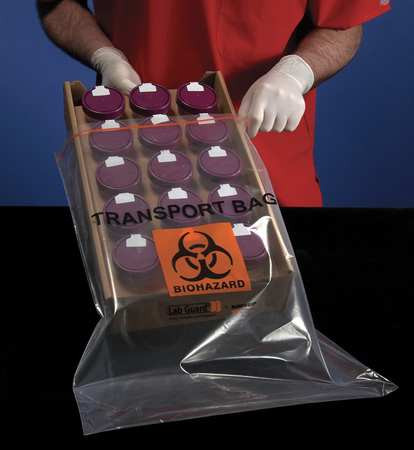 MINIGRIP LAB GUARD ZLAB1420 TRANSPORT LAB BAG 14X20 PK100