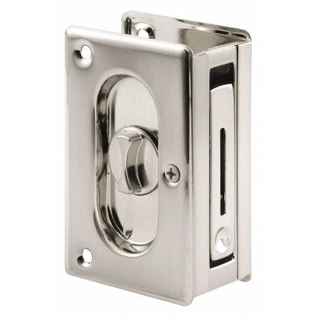 PRIME LINE PRODUCTS N 7367 LOCK POCKET DOOR SATIN NICKEL