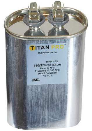 TITAN PRO TOCF50 MOTOR RUN CAPACITOR 50 MFD 3-7/16 H