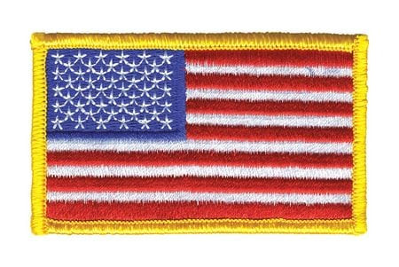 HEROS PRIDE 0001HP EMBROIDERED PATCH U.S. FLAG MEDIUM GOLD
