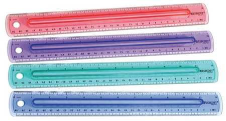 WESTCOTT 00403 RULER PLASTIC 12 IN