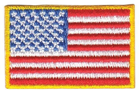 HEROS PRIDE 0028 EMBROIDERED PATCH U.S. FLAG MEDIUM GOLD