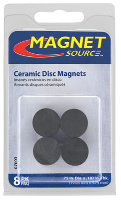 MASTER MAGNETICS 07003 CERAMIC DISC MAGNET, .75 X 3/16-IN.
