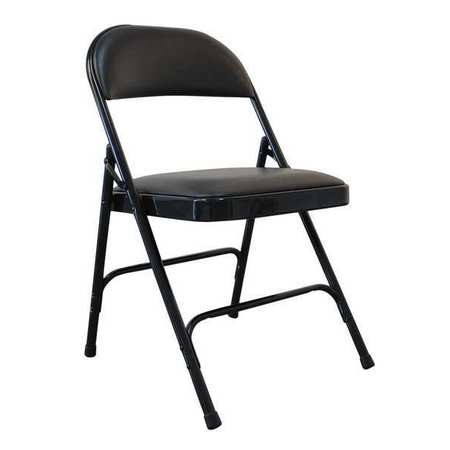 GRAINGER GLOBAL SOURCING 13V425 PADDED FOLDING CHAIR VINYL BLACK 300 LB.
